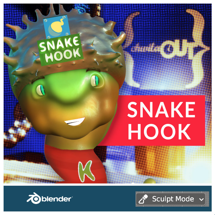 Snake Hook Brush Blender 3D